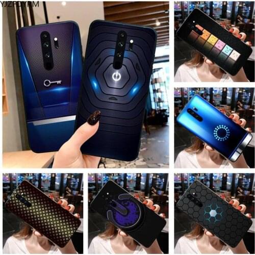 YJZFDYRM Black Technology Luxury Silicone Black Phone Case for Redmi Note 9 8 8T 8A 7 6 6A Go Pro Max Redmi 9 K20 4X