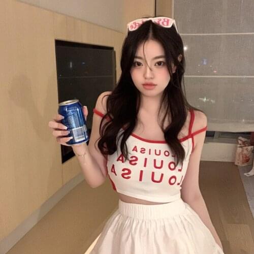 Camisole Womens Summer Thin Section, Age Reduction, Navel, Sweet and Spicy Style, Thin and Thin, Short White Top