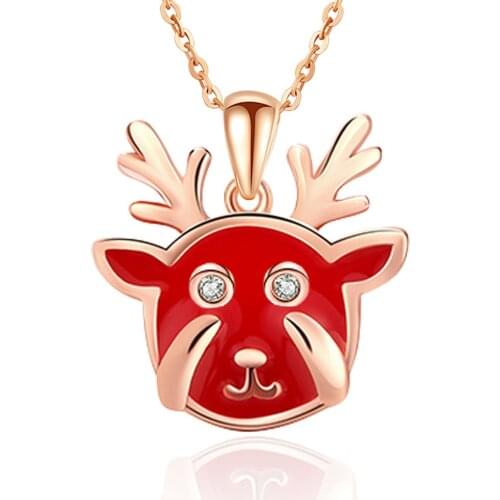 New Arrival 100% 925 Sterling Silver Fashion Little Deer Animal Female Pendant Necklace For Women Short Chains Jewellery Gifts