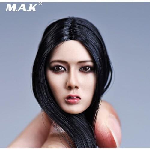 1/6 Xiu Series Asian Female Head Long Black Hair F 12" Suntan Color Body Figure Toy