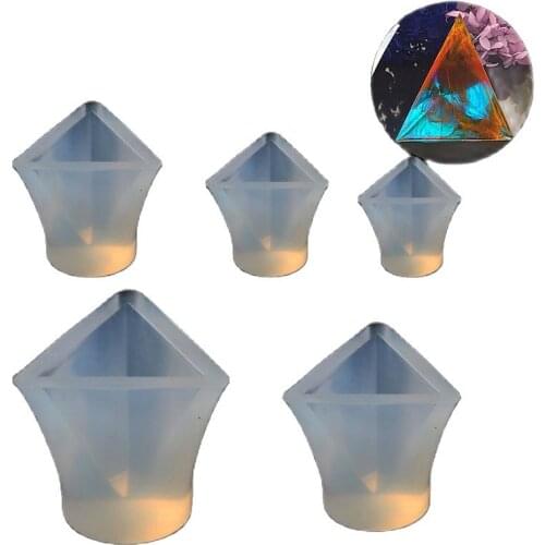 1PCS Crystal Cone/Pyramid Epoxy Mold Chocolate Transparent Silicone Mold DIY Cake Decor Biscuit Fondant Bakeware Mold H176