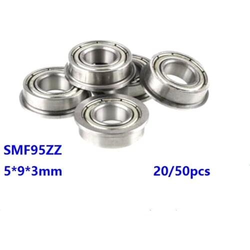 20pcs/50pcs SMF95ZZ Mini Flange Bearings 5x9x3mm Stainless steel bearings Miniature Deep groove Ball Bearing 5*9*3mm