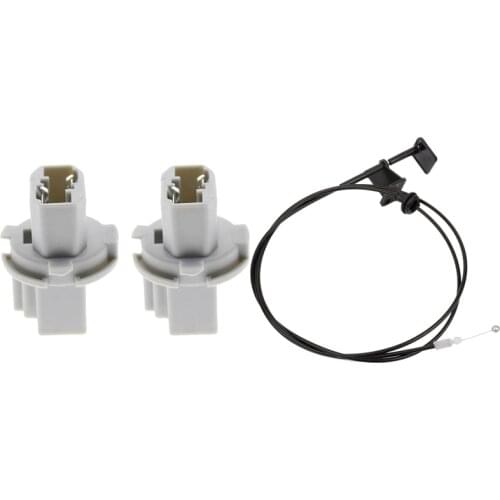 3 Pcs Car Accessories: 2Pcs Brake Tail Lamp Rear Light Socket Holder & 1 Pcs Car Engine Hood Release Cable with Handle