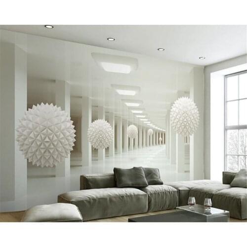 Beibehang 3d Wallpaper Living Room Bedroom Mural Stereo Space White Ball Abstract Space TV Background Wall Mural papel de parede
