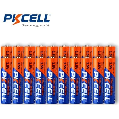 40PCS PKCELL Alkaline Battery 20PCS 1.5V AAA LR03 AM4 E92 140MIN+20PCS LR6 AA E91 AM3 UM3 MN1500 360MIN Batteries for digital