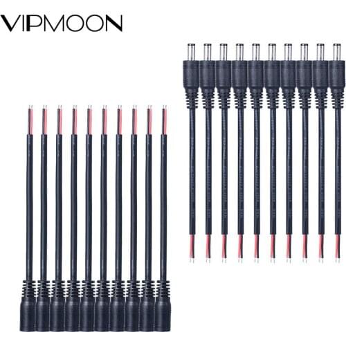 5/10pcs 5.5x2.1mm Power Plug DC Male&Female Cable Wire Connector Adapter Socket Jack For 3528 5050 LED Strip Light CCTV