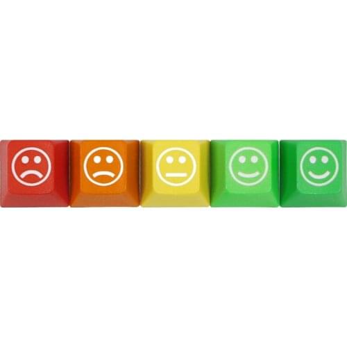 5pcs/set Key cap PBT expression key cap for mx switch mechanical keyboard dip-dyed carving cherry profile R4 height keycaps