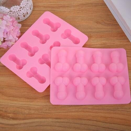 50PCS Sexy Penis Soap Ice Cube Tray Mold Silicone Chocolate Biscuit Cake Candy Baking Cup Moulds Adult Party Supplies Funny Gift