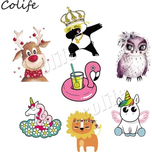 7Pcs/Lot Cartoon Parches For T-Shirt Decor Iron Heating Patches Washable Ornament Accessory Diy Eco-Friendly Stickers