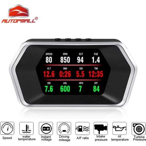 P17 Head Up Display OBD Car Electronics HUD OBD2 GPS Dual Mode Display GPS Speedometer Overspeed alarm Universal for all cars