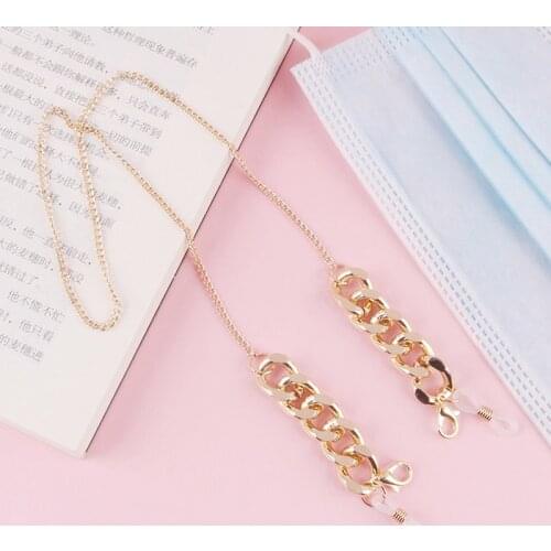 1PC Women Fashion Metal Chain Sunglasses Chains Gold Eyeglasses Chains Mask Holder Necklace Eyewear Retainer Accessories