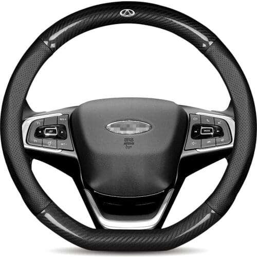 Car Carbon Fiber Cow Leathe Steering Wheel Case Cover Shell Skidproof Auto Accessories For Chery Tiggo 3 5 7pro 8plus 5X