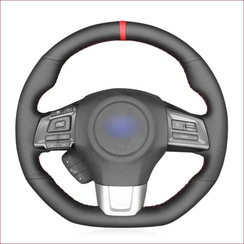 Red Marker Artificial Leather Steering Wheel Cover for Subaru WRX (STI) Levorg 2015 2016 2017 2018 2019 2020 2021