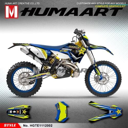 HUMAART MX Graphics Kit Custom Stickers Vinyl Decals for Husaberg TE125 TE250 TE300 TE 125 250 300 2011 2012, Blue