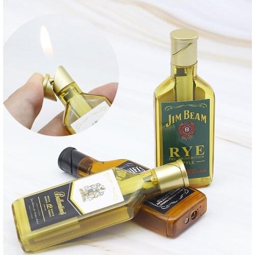 2020 Creative Wine Bottle Lighter Compact Jet Butane Gas Inflated Lighter Cigarette Accessories Gadgets For Men And Women Gifts