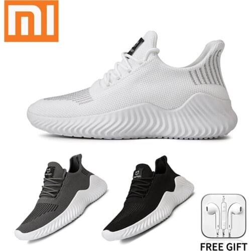 Xiaomi Men Sneakers Men Casual Running Shoes Fashion Lightweight Mesh Breathable Lace-Up Non-Slip Outdoor Walking Shoes