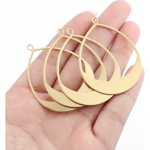 10pcs Raw Brass Charms Open Frame Water Drop Pattern Pendant Fashion Diy Earring Necklace Pendant Findings Accessories