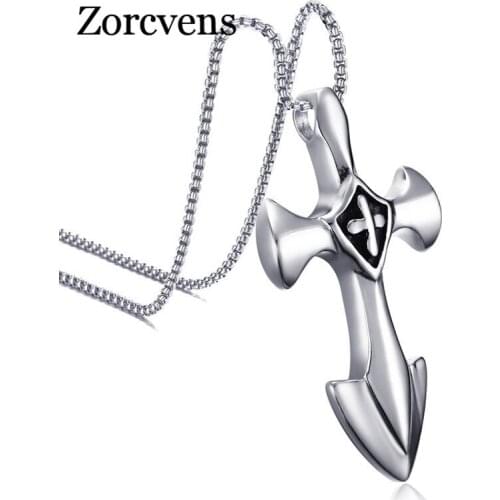 Modyle 2020 New Fashion 316L Stainless Steel Cross Vintage Necklace Pendant for Men
