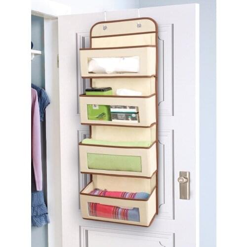 Simple Houseware 4 Pocket Hanging Wall Closet Storage Bag Organizer Over Door Cloth Toy Organizer Bag Pouch Hanger