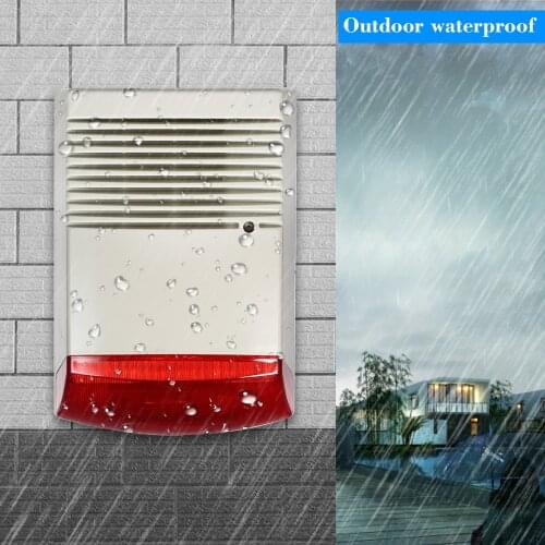 Wired Strobe Siren Sound Light Alarm Outdoor Waterproof Red Flashlight Horn 120dB Loud Alarm Sound Speaker
