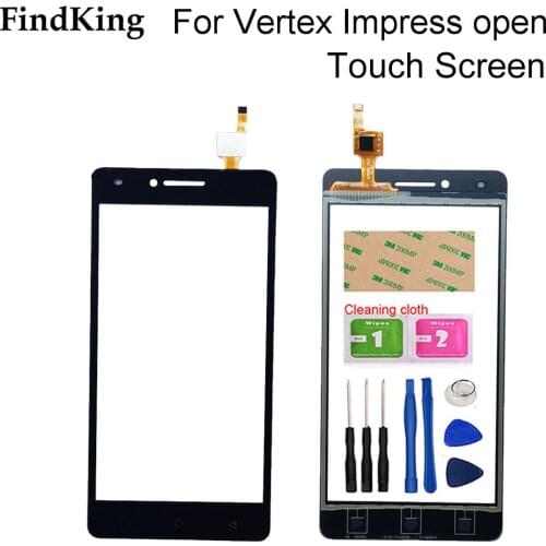 Touch Screen Panel For Vertex Impress Open Touch Screen Digitizer Sensor Touch Front Glass Lens Repair TouchScreen Tools 3M Glue