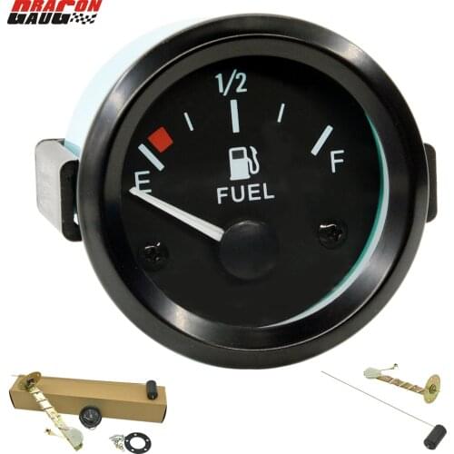 Dragon gauge 52mm Universal Car Fuel Meter Black Shell White backlight leve Gauge Float Senso Rim Automotive Gauge For 12V