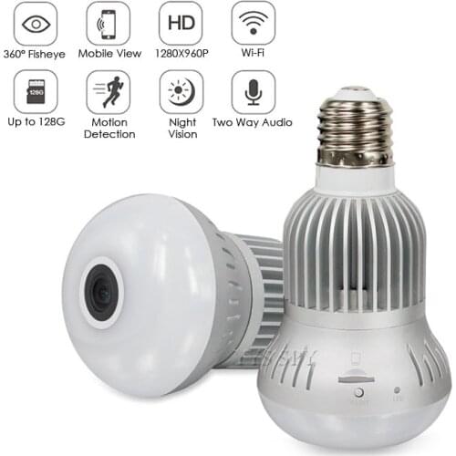 360° Video Camera Panorama 3D WiFi IP Camara Oculta Home Security Light Bulb 960P HD Smart Night Vision Lampada cctv Telecamera
