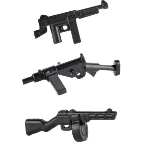World War II WW2 Military British Soldier Weapons PPSH Accessory Building Blocks Gun Soviet Army US Figure Parts Bricks Toy C140