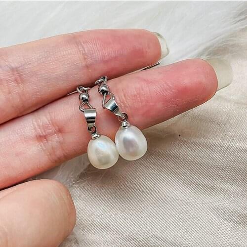 Fashion Natural Pearl Ball Tassel Earrings For Women Silver Metal Purple Pink White Pearl Earrings 2021 Trend Jewelry Gift