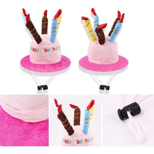 1Pcs Cute Kid Cat Pet Birthday Hat 2Colors Puppy Medium Dog Accessories for Small Dogs Headdress Happy Birthday Cake Cap
