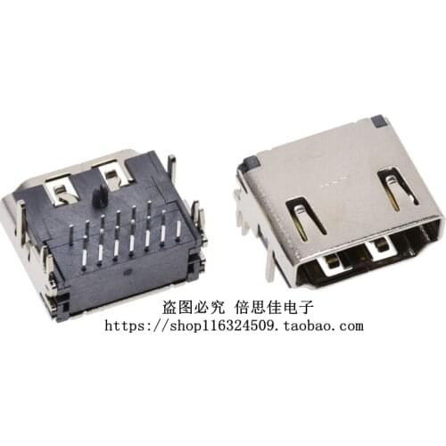 10pcs/Interface Connector HDMI 3 Row 19P DIP 4P fixed Socket Interface