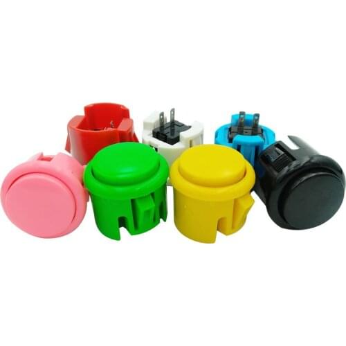 10 pieces 30mm bracket mounted arcade game machine push button switch with microswitch