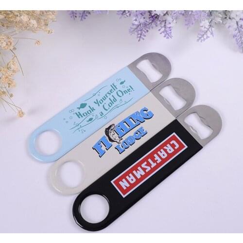 100x Personalized Bottle Openers Custom Logo Printed Bar Blade Vinyl Wrapped Bartender Professional Speed Bottle Opener Bar Tool