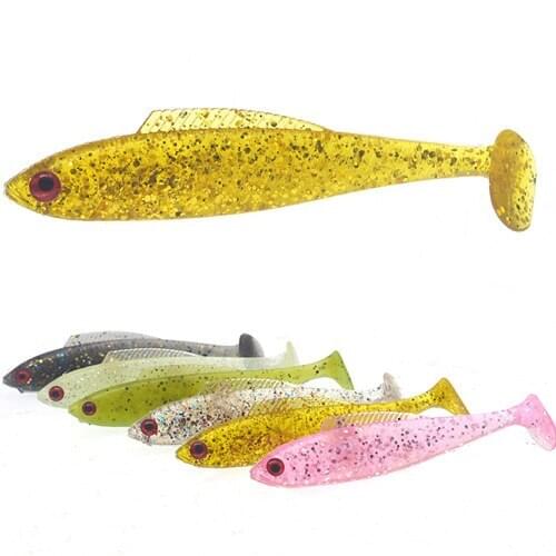 12PCs Soft Fish Soft Lure Silicone Soft Fish Soft Bait Maggot T Tail Bait Lure of Fishing Gear