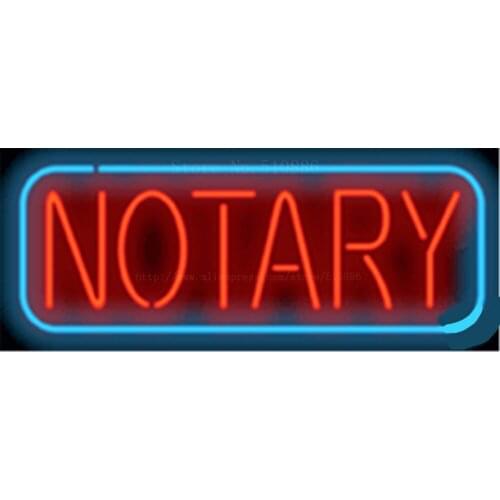 17*14" Notary NEON SIGN REAL GLASS BEER BAR PUB LIGHT SIGNS store display Restaurant Shop Financial Service Advertising Lights