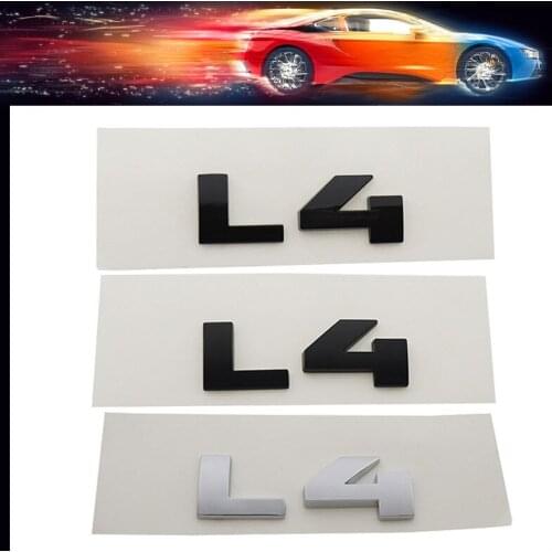 3D Premium L4 letters car engine displacement Hood Interior trunk Tail Decal Emblem Badge Sticker for X3 F10 F30 E46 E60 E90