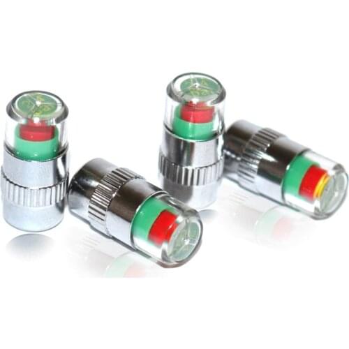 4PCS/Set Car Tire Pressure Monitor Valve Caps Car Tire Sensor Indicator 3 Color Eye Alert Metal Car Tire Valve Cap
