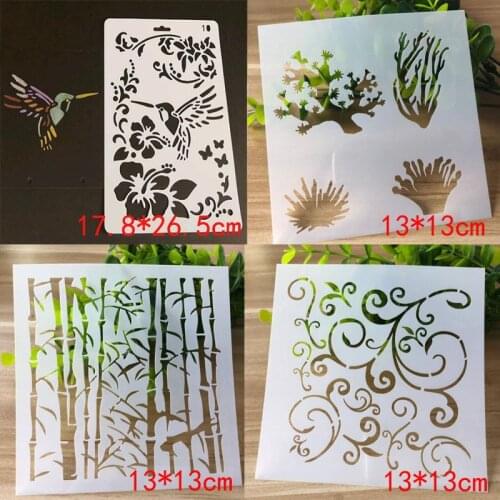 4pcs Stencils Template Painting Ruler Bullet Journal Templates Painting Emboss Art Scrapbooking Album Stencil For Crafts Plastic
