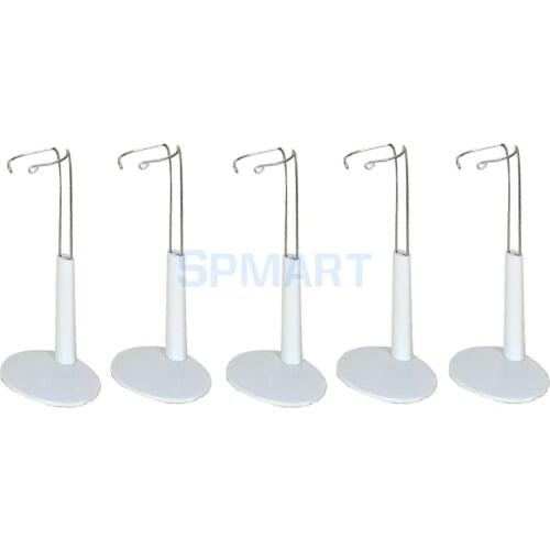 5x White Adjustable C-Type Doll Stands Support Up Props Mannequin Model Display Holder for /Teddy Bear Accessories 20-25cm
