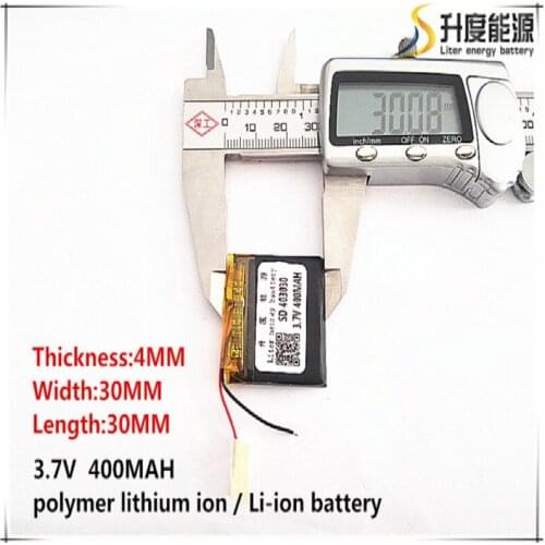 5pcs [SD] 3.7V,400mAH,[403030] Polymer lithium ion / Li-ion battery for TOY,POWER BANK,GPS,mp3,mp4,cell phone,speaker