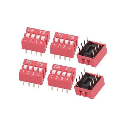 6 Pcs DIP Switch 2 Row 8 Terminals 6 Positions Sliding Switch 2.54mm Pitch