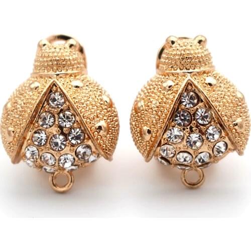 African Earrings Post with Loop Connectors Paved CZ Solid Bee Ethnic Indian Women Wedding Earrings Dangle Findings Metal Jewelry