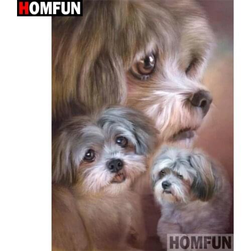 HOMFUN Diamond Painting "Animal dog landscape"Cross Stitch Custom Photo Diamond Embroidery Square Round Drill Home Decor A27847