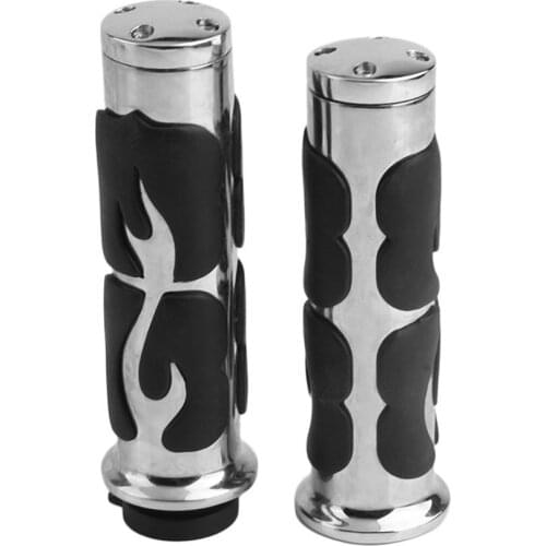 Aluminum & Rubber Flame Hand Grip Motorcycle Dirt Pit Bike Handlebar Grip