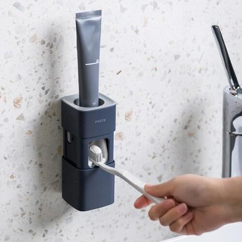 Automatic Toothpaste Dispenser Wall Mounted Stand Home Dust-proof Toothpaste Lazy Dispenser Bathroom Accessories Set