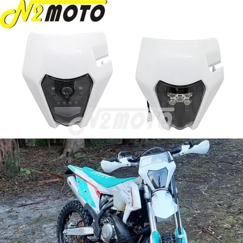 White Enduro Motocross LED Headlight For SX SX-F EXC XC-W XC XC-F XCF-W EXC-F 65 85 125 200 250 300 350 450 500 690 Six Days