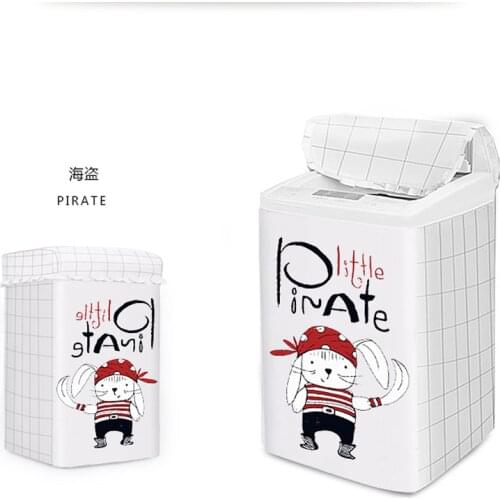 New Cartoon Pattern Washing Machine Dust Cover Silver Coating Waterproof Washing Machine Cloth Cover Sticker Fasten Style Cover