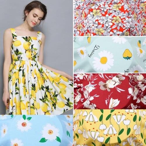 Baby cotton fabric super soft summer Pajama childrens clothing cotton rayon material broken flowers sewing fabric by the yard