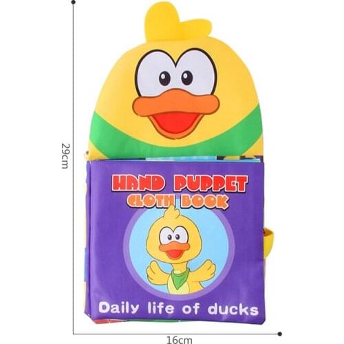 Baby Soft Cloth Book for Newborns 3D Quiet Books Hand Puppet Educational Toy for Kids Gift