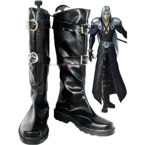 FF7 Sephiroth Cosplay Final Fantasy VII Sephiroth Cosplay Boots Black Shoes Custom Made